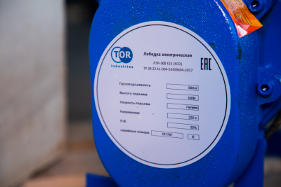 Лебедка TOR ЛЭК-500 E21 (KCD) 500 кг 220 В с канатом 100 м (T)