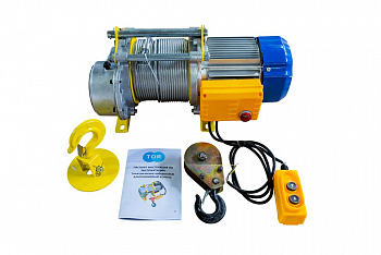 Лебедка TOR CD-300/600-A (KCD-300/600 kg, 380В) с канатом 60 м 24 м/мин (алюминиевый корпус)